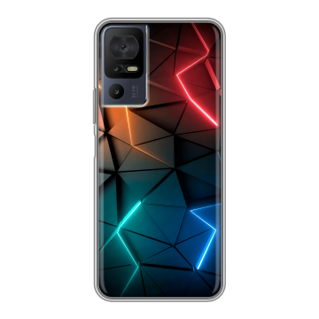 Силиконовый чехол на TCL 40 SE с принтом Абстракция неон Силиконовый чехол на TCL 40 SE с принтом Абстракция неон
