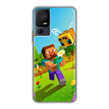Силиконовый чехол на TCL 40 se с принтом Майнкрафт Minecraft Силиконовый чехол на TCL 40 se с принтом Майнкрафт Minecraft