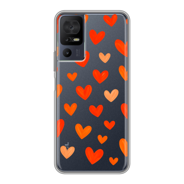 Силиконовый чехол на TCL 40 se с принтом Сердечки Силиконовый чехол на TCL 40 se с принтом Сердечки