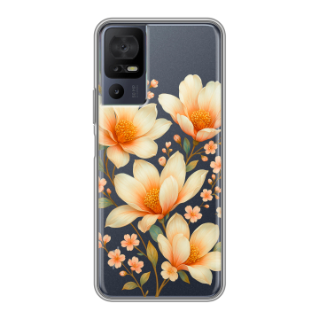 Силиконовый чехол на TCL 40 se с принтом Цветы Силиконовый чехол на TCL 40 se с принтом Цветы