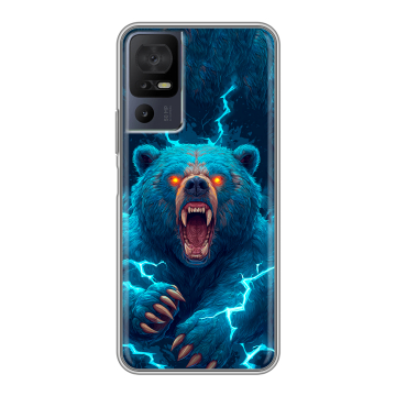Силиконовый чехол на TCL 40 se с принтом Медведь Силиконовый чехол на TCL 40 se с принтом Медведь