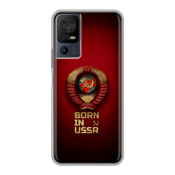 Силиконовый чехол на TCL 40 se с принтом Флаг Герб СССР Силиконовый чехол на TCL 40 se с принтом Флаг Герб СССР