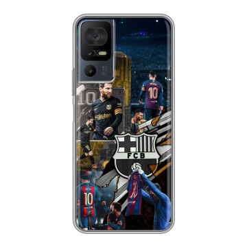 Силиконовый чехол на TCL 40 se с принтом Messi Barcelona Силиконовый чехол на TCL 40 se с принтом Messi Barcelona