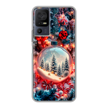 Силиконовый чехол на TCL 40 se с принтом Новый год Силиконовый чехол на TCL 40 se с принтом Новый год
