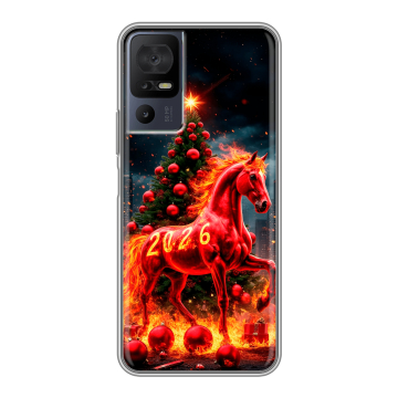 Силиконовый чехол на TCL 40 se с принтом Новый год Силиконовый чехол на TCL 40 se с принтом Новый год