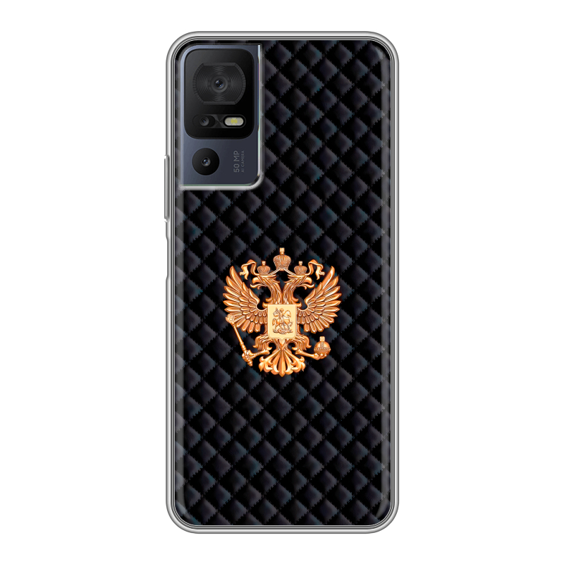 Силиконовый чехол на TCL 40 se с принтом Герб России принт Силиконовый чехол на TCL 40 se с принтом Герб России принт