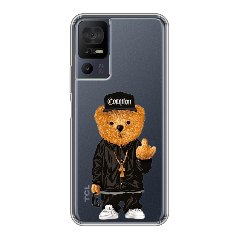 Силиконовый чехол на TCL 40 se с принтом Мишка Силиконовый чехол на TCL 40 se с принтом Мишка
