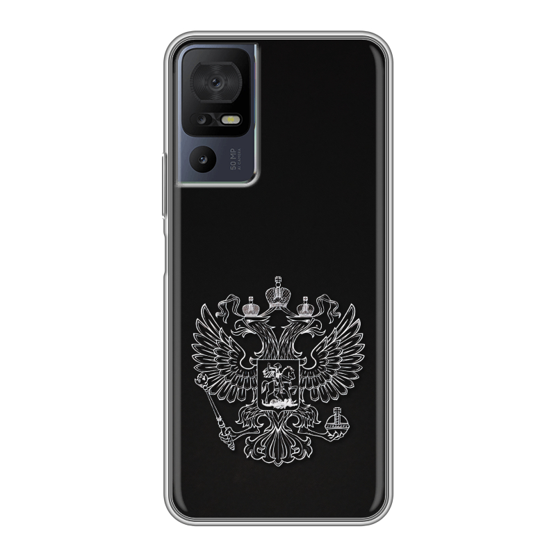 Силиконовый противоударный чехол на TCL 40 se с принтом Герб России Силиконовый противоударный чехол на TCL 40 se с принтом Герб России