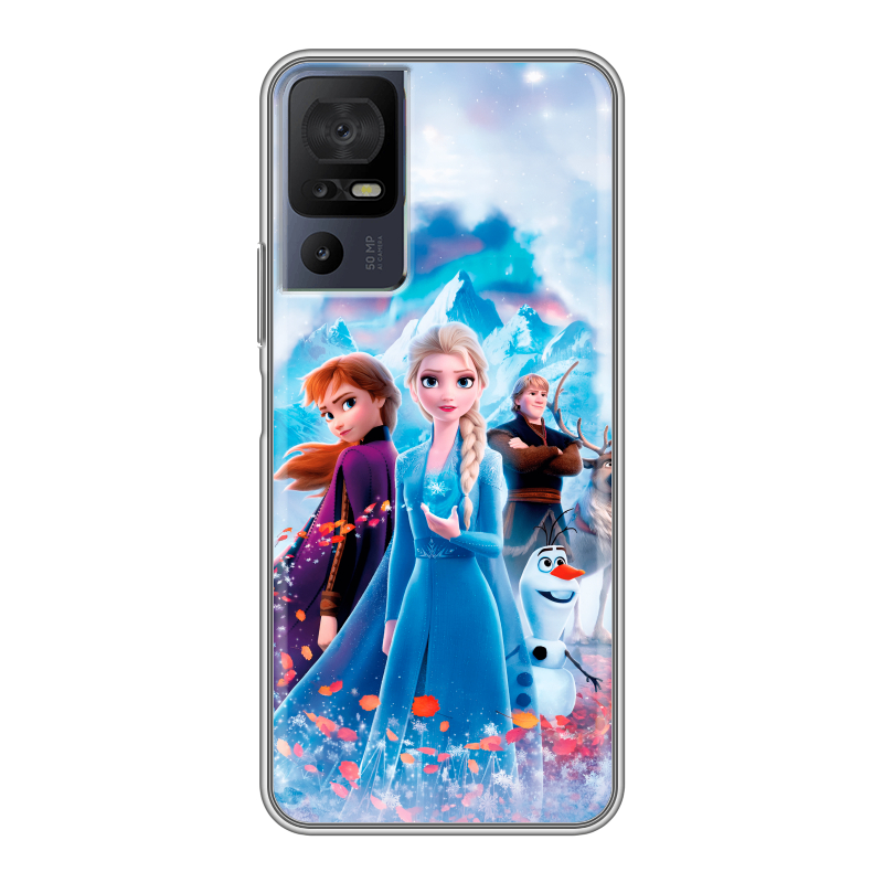 Силиконовый противоударный чехол на TCL 40 se с принтом Холодное сердце Frozen Силиконовый противоударный чехол на TCL 40 se с принтом Холодное сердце Frozen