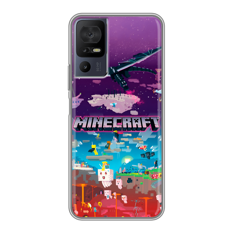Силиконовый чехол на TCL 40 se с принтом Майнкрафт Minecraft Силиконовый чехол на TCL 40 se с принтом Майнкрафт Minecraft