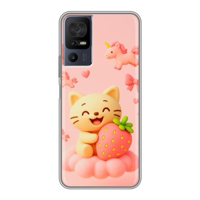 Силиконовый чехол на TCL 40 se с принтом для девочек Силиконовый чехол на TCL 40 se с принтом для девочек