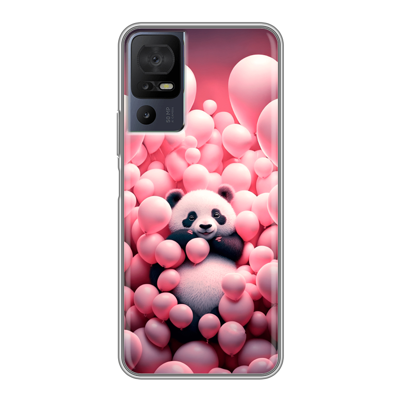 Силиконовый чехол на TCL 40 se с принтом Панда Силиконовый чехол на TCL 40 se с принтом Панда
