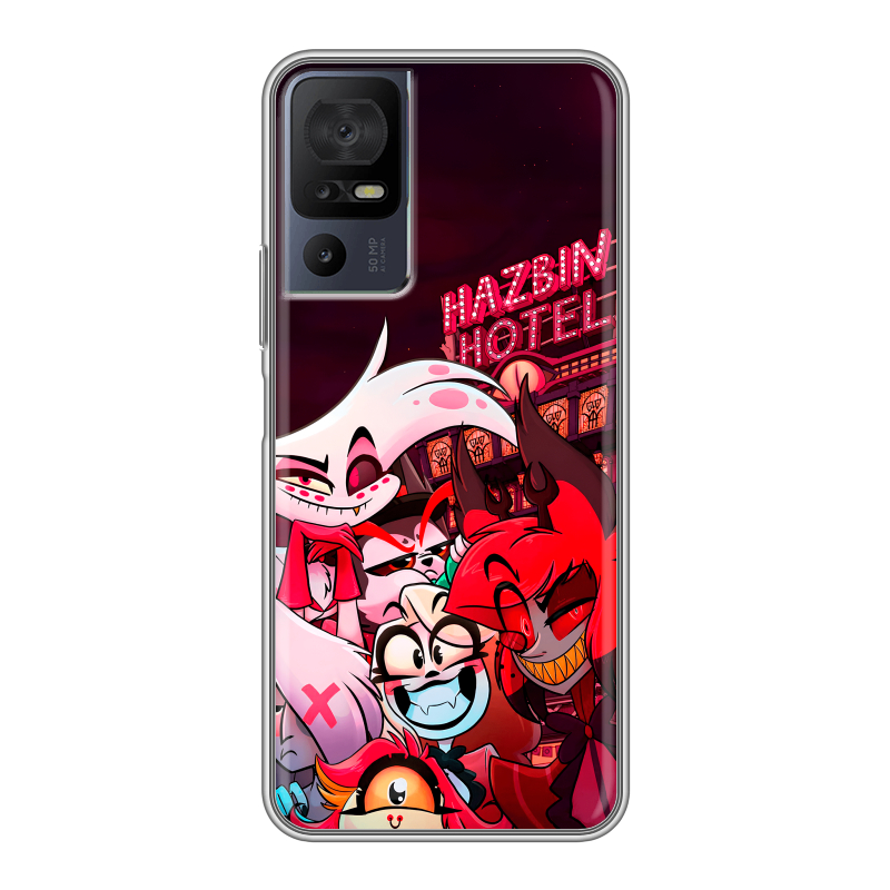 Силиконовый противоударный чехол на TCL 40 se с принтом Hazbin Hotel Отель Хазбин Силиконовый противоударный чехол на TCL 40 se с принтом Hazbin Hotel Отель Хазбин