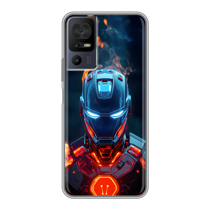 Силиконовый чехол на TCL 40 se с принтом IronMan Железный человек Силиконовый чехол на TCL 40 se с принтом IronMan Железный человек