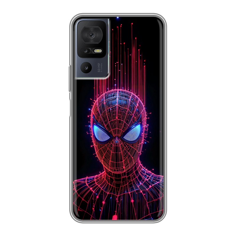 Силиконовый противоударный чехол на TCL 40 se с принтом Spiderman Человек паук Силиконовый противоударный чехол на TCL 40 se с принтом Spiderman Человек паук