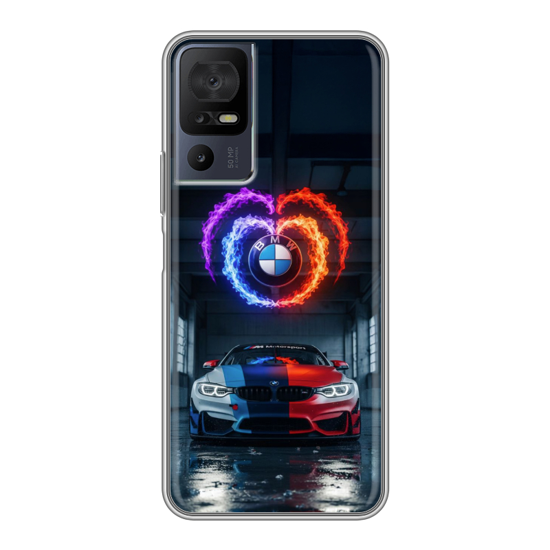 Силиконовый чехол на TCL 40 se с принтом BMW БМВ Силиконовый чехол на TCL 40 se с принтом BMW БМВ
