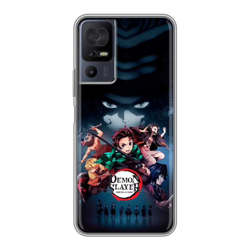 Силиконовый противоударный чехол на TCL 40 se с принтом Demon Slayer Клинок рассекающий демонов Силиконовый противоударный чехол на TCL 40 se с принтом Demon Slayer Клинок рассекающий демонов