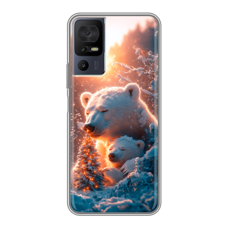Силиконовый чехол на TCL 40 se с принтом Новый год Силиконовый чехол на TCL 40 se с принтом Новый год