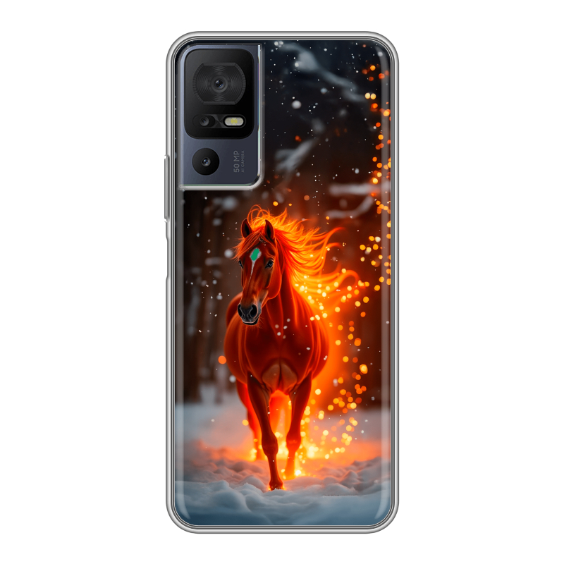 Силиконовый чехол на TCL 40 se с принтом Новый год Силиконовый чехол на TCL 40 se с принтом Новый год