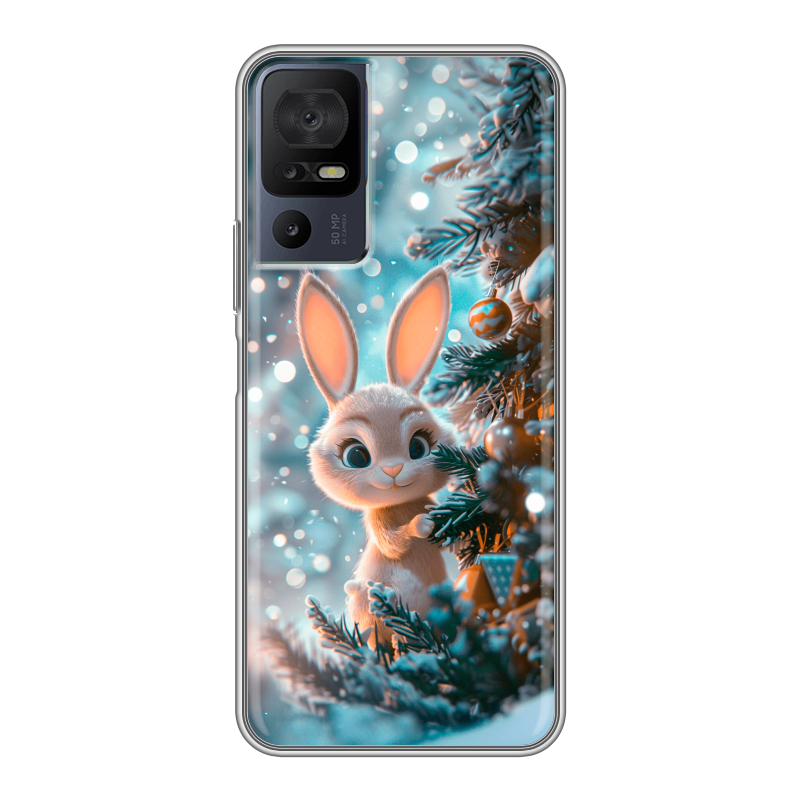 Силиконовый чехол на TCL 40 se с принтом Новый год Силиконовый чехол на TCL 40 se с принтом Новый год