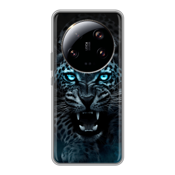 Силиконовый чехол на Xiaomi 13 Ultra с принтом Темный леопард