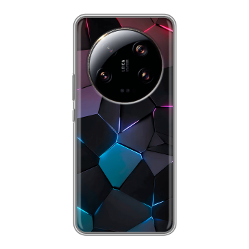 Силиконовый чехол на Xiaomi 13 Ultra с принтом Геометрия неона