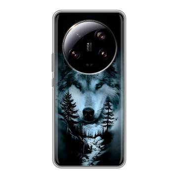 Силиконовый чехол на Xiaomi 13 Ultra с принтом Лесной волк
