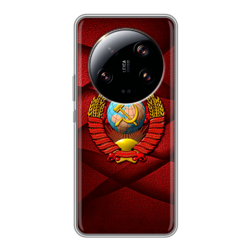 Силиконовый чехол на Xiaomi 13 Ultra с принтом Герб СССР