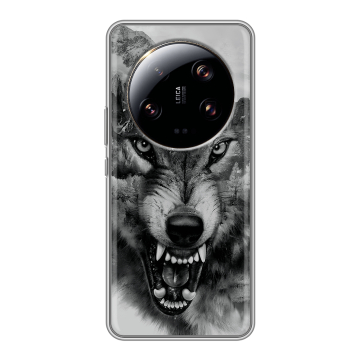 Силиконовый чехол на Xiaomi 13 Ultra с принтом Волк