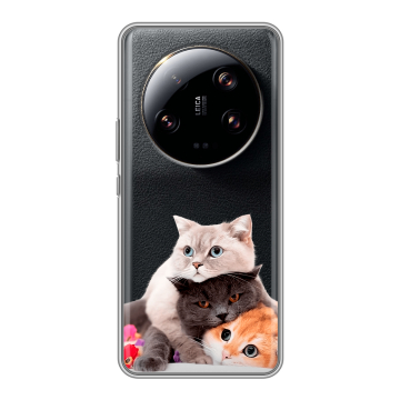 Силиконовый чехол на Xiaomi 13 Ultra с принтом Кошки