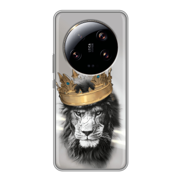 Силиконовый чехол на Xiaomi 13 Ultra с принтом Лев с короной