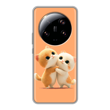 Силиконовый чехол на Xiaomi 13 Ultra с принтом Милые котики