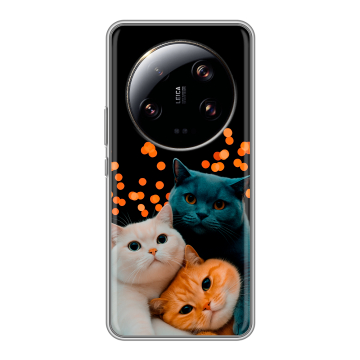 Силиконовый чехол на Xiaomi 13 Ultra с принтом Кошки