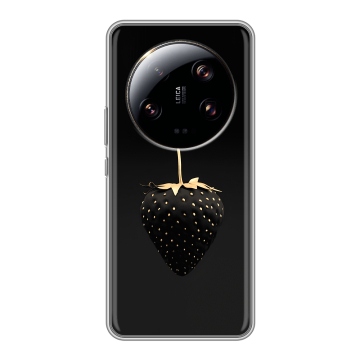 Силиконовый чехол на Xiaomi 13 Ultra с принтом Черная клубника