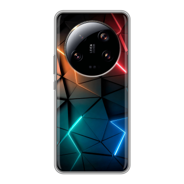 Силиконовый чехол на Xiaomi 13 Ultra с принтом Абстракция неон