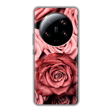 Силиконовый чехол на Xiaomi 13 Ultra с принтом Цветы розы