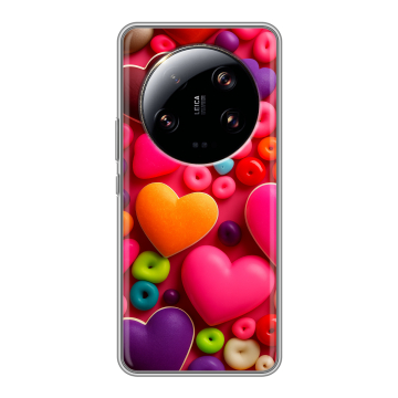 Силиконовый чехол на Xiaomi 13 Ultra с принтом Сердечки