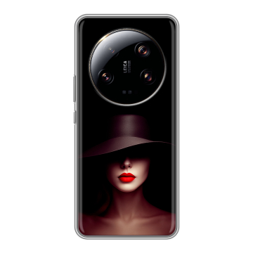 Силиконовый чехол на Xiaomi 13 Ultra с принтом Девушка в шляпе