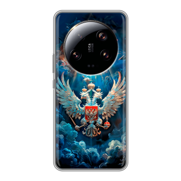 Силиконовый чехол на Xiaomi 13 Ultra с принтом Герб флаг России