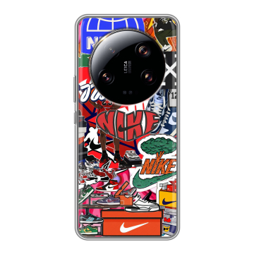 Силиконовый чехол на Xiaomi 13 Ultra с принтом Найк Nike яркий