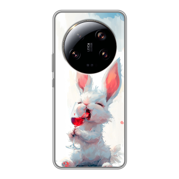 Силиконовый чехол на Xiaomi 13 Ultra с принтом кролик зайчик