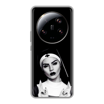 Силиконовый чехол на Xiaomi 13 Ultra с принтом монашка