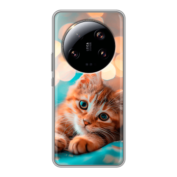 Силиконовый чехол на Xiaomi 13 Ultra с принтом котик