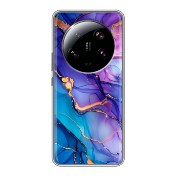 Силиконовый чехол на Xiaomi 13 Ultra с принтом синий мрамор