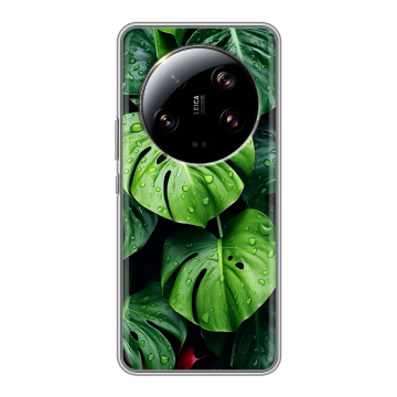 Силиконовый чехол на Xiaomi 13 Ultra с принтом Листья