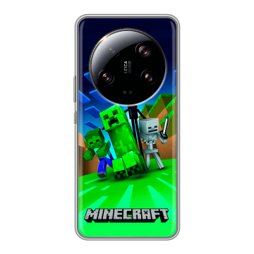 Силиконовый чехол на Xiaomi 13 Ultra с принтом Майнкрафт Силиконовый чехол на Xiaomi 13 Ultra с принтом Майнкрафт