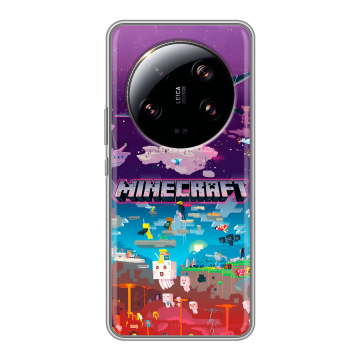 Силиконовый чехол на Xiaomi 13 Ultra с принтом Майнкрафт Minecraft