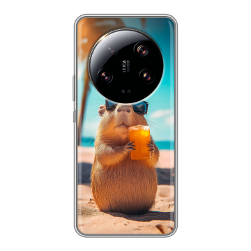 Силиконовый чехол на Xiaomi 13 Ultra с принтом Капибара Силиконовый чехол на Xiaomi 13 Ultra с принтом Капибара