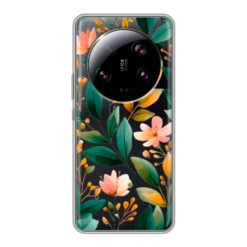 Силиконовый чехол на Xiaomi 13 Ultra с принтом Цветы паттерн