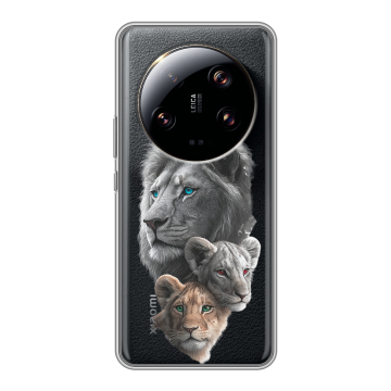 Силиконовый чехол на Xiaomi 13 Ultra с принтом Львы